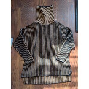 NAADAM New Womens Turtleneck High Low Tunic Sweater Brown M Wool Cashmere